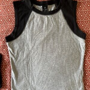 Zine Clothing White and Gray Raglan Muscle Tee